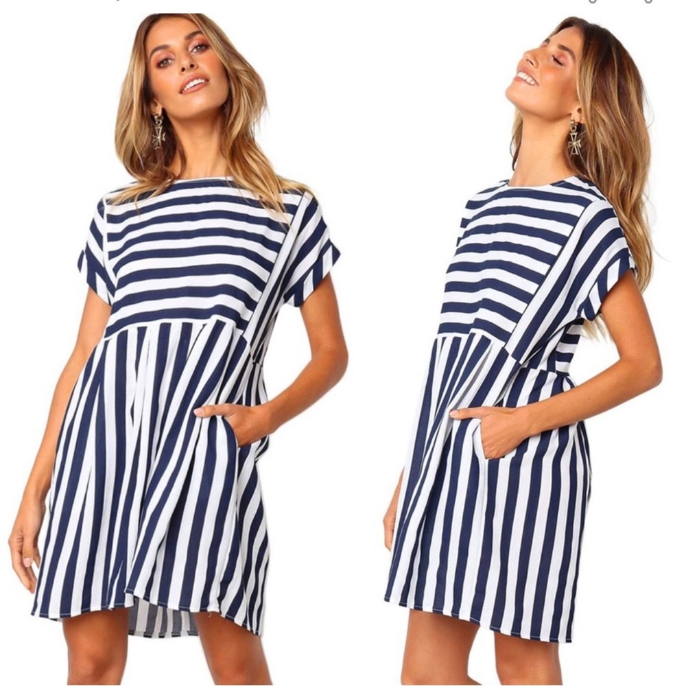NEW Blue White Stripe Dress